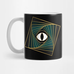 All Seeing Eye Geometric Blue Mug